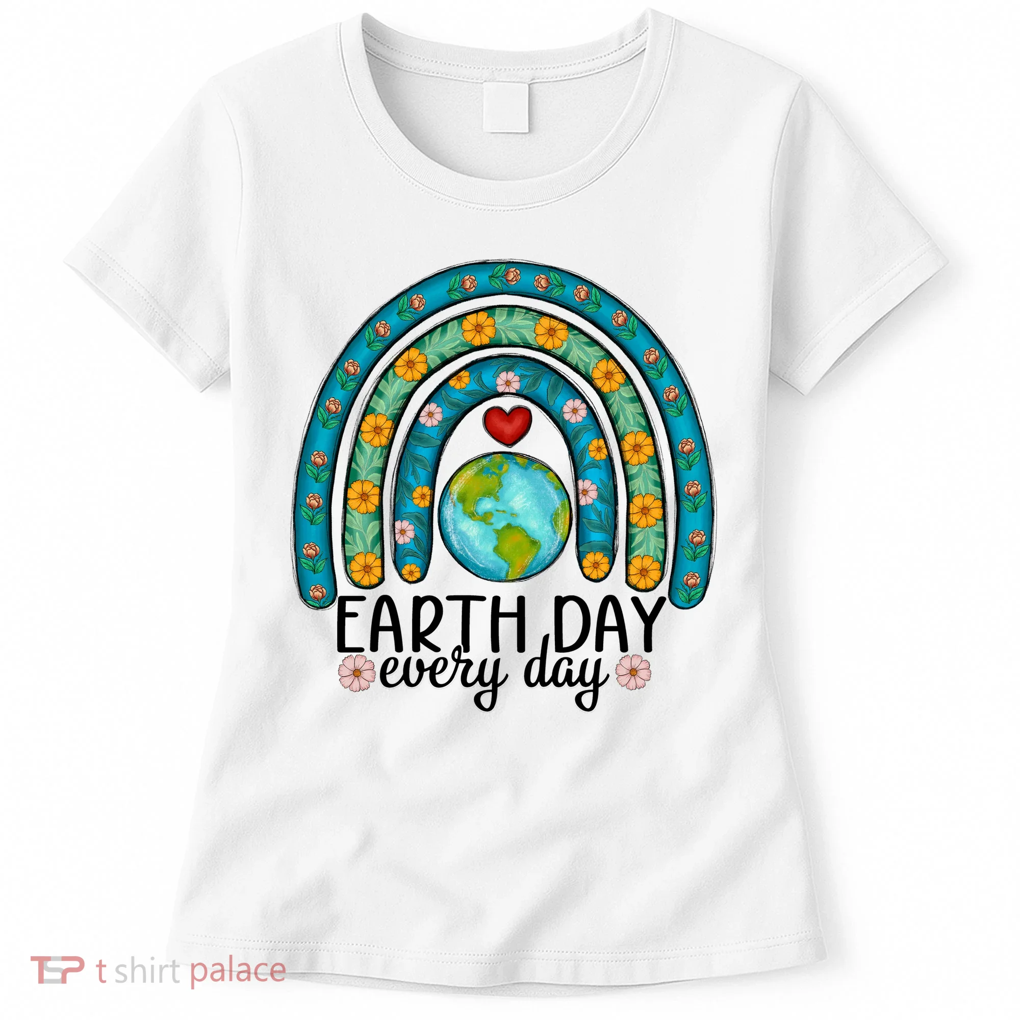 Earth Day Every Day Save Our Planet Rainbow Tree Women's T-Shirt