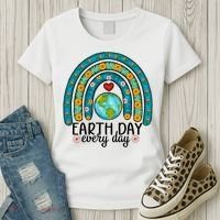 Earth Day Every Day Save Our Planet Rainbow Tree Women's T-Shirt thumb 3