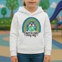 Earth Day Every Day Save Our Planet Rainbow Tree Kids Hoodie thumb 3