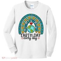 Earth Day Every Day Save Our Planet Rainbow Tree Kids Long Sleeve Shirt thumb 0