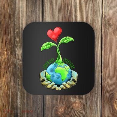Earth Day Everyday Nature Heart Coaster