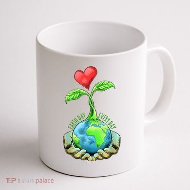 Earth Day Everyday Nature Heart Coffee Mug back