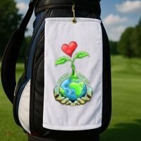 Earth Day Everyday Nature Heart Golf Towel thumb 2