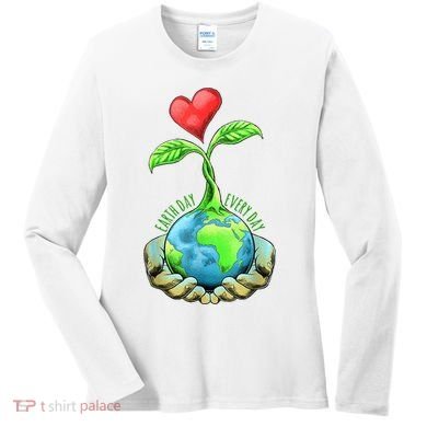 Earth Day Everyday Nature Heart Women's Long Sleeve Shirt