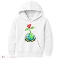 Earth Day Everyday Nature Heart Kids Hoodie thumb 0
