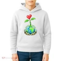 Earth Day Everyday Nature Heart Kids Hoodie thumb 4