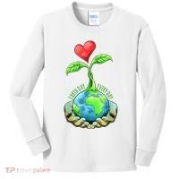 Earth Day Everyday Nature Heart Kids Long Sleeve Shirt thumb 0