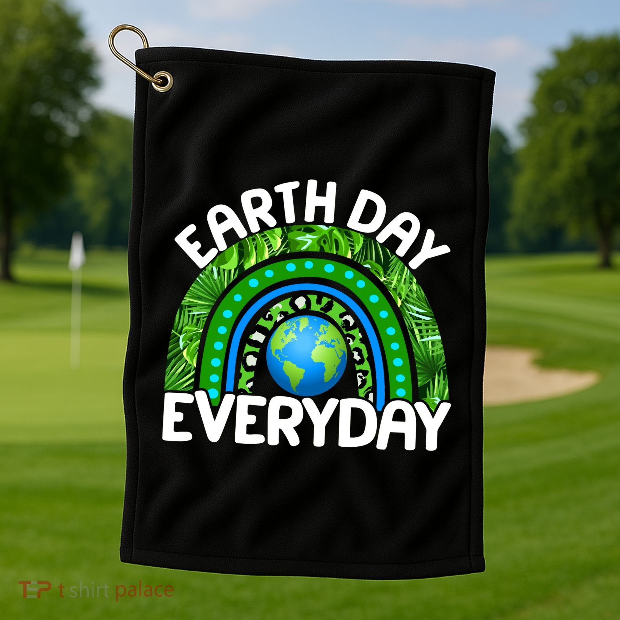 Earth Day Everyday Nature Rainbow Golf Towel