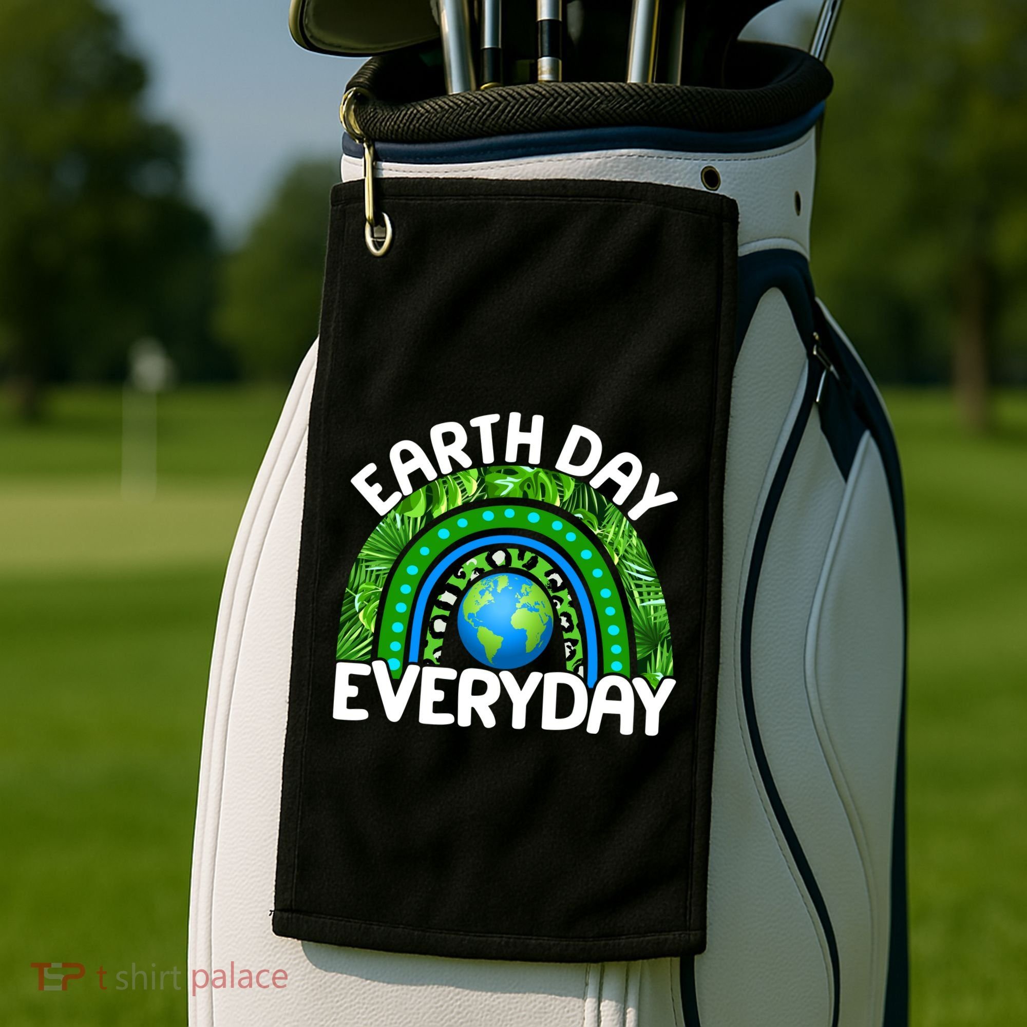 Earth Day Everyday Nature Rainbow Golf Towel