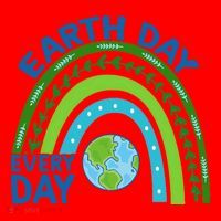 Earth Day Everyday Rainbow Santa Hat thumb 1