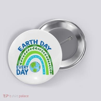 Earth Day Everyday Rainbow Button