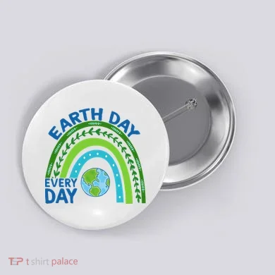 Earth Day Everyday Rainbow Button