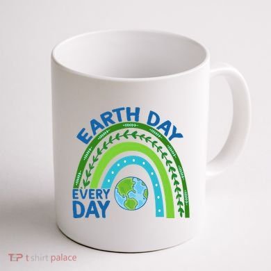 Earth Day Everyday Rainbow Coffee Mug back