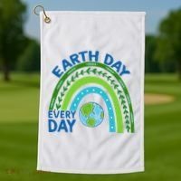 Earth Day Everyday Rainbow Golf Towel thumb 1