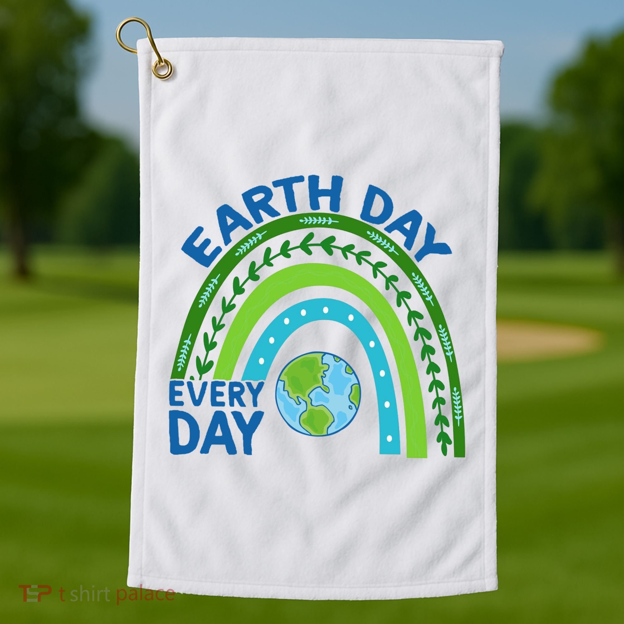 Earth Day Everyday Rainbow Golf Towel