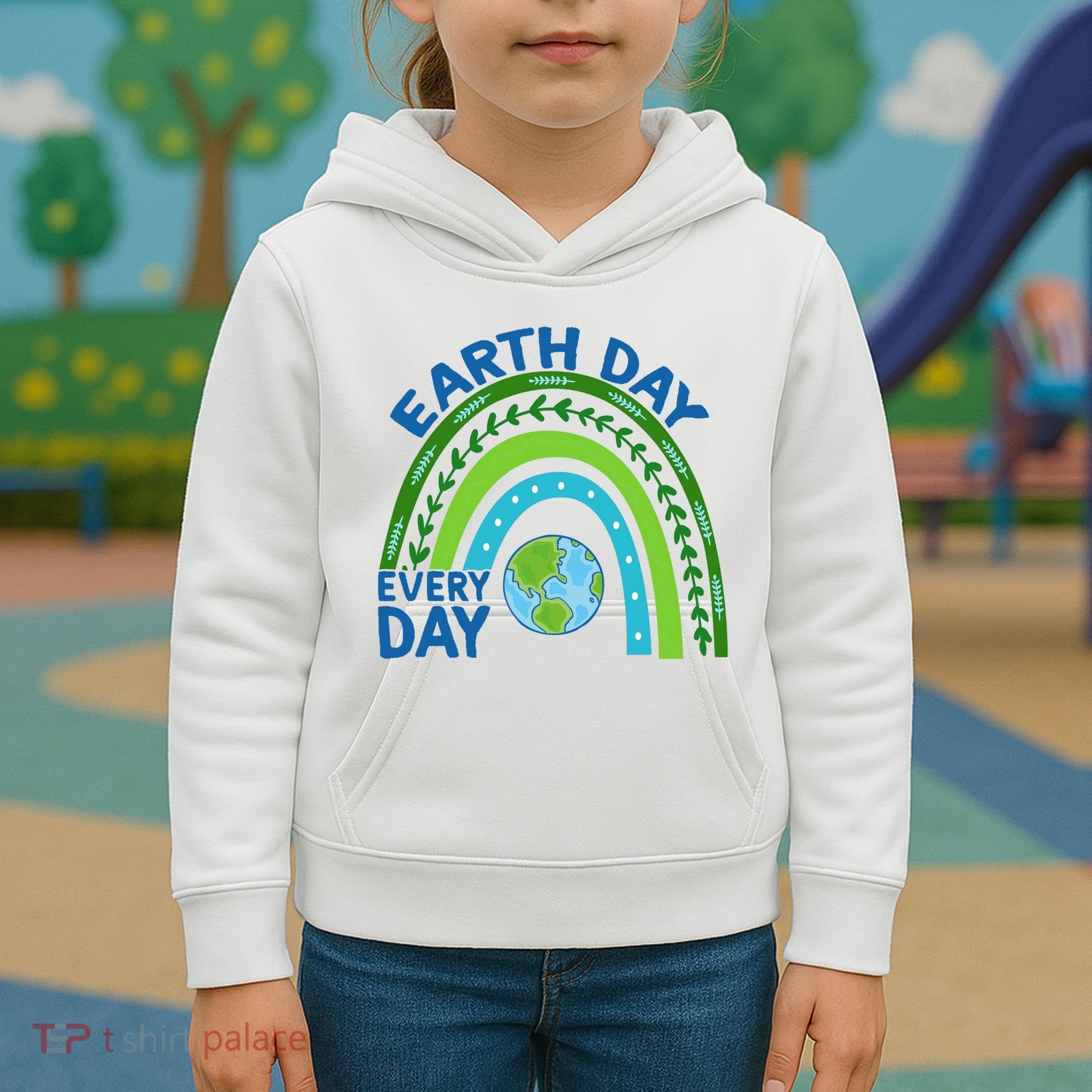 Earth Day Everyday Rainbow Kids Hoodie