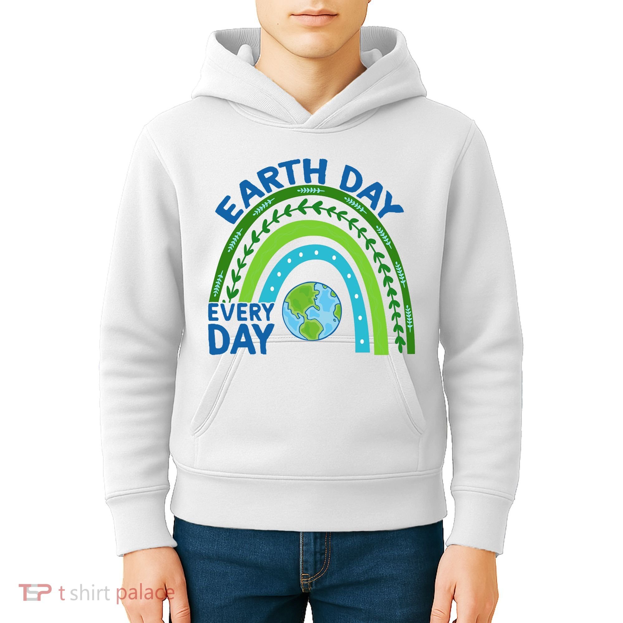 Earth Day Everyday Rainbow Kids Hoodie