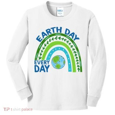 Earth Day Everyday Rainbow Kids Long Sleeve Shirt