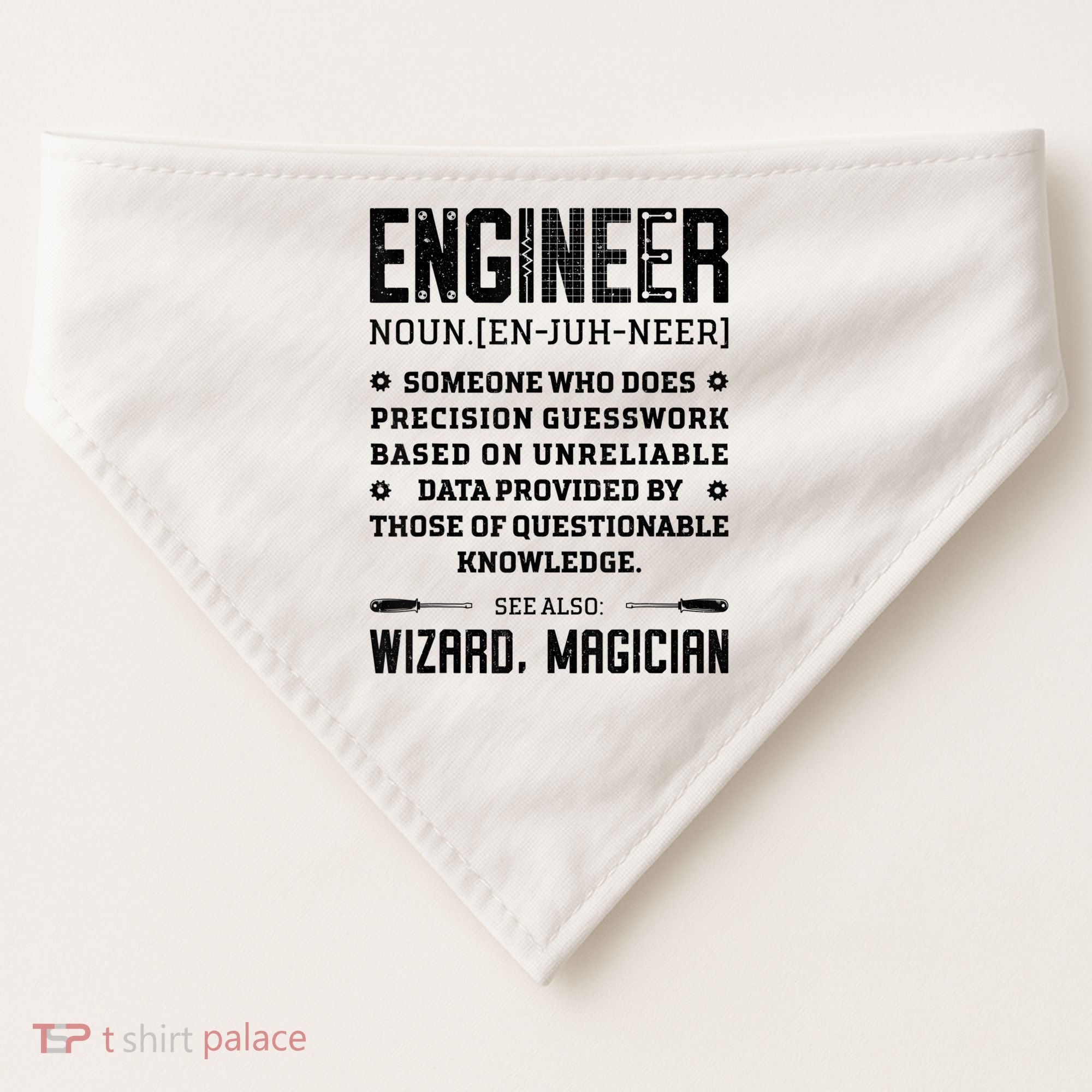 Engineer Definition Funny Noun Engineering Dictionary Term USA-Made Doggie Bandana