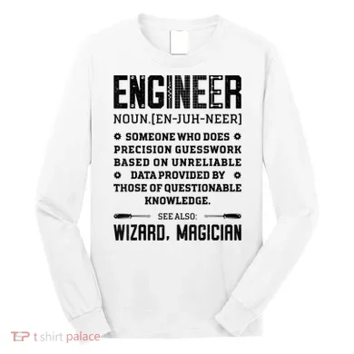 Engineer Definition Funny Noun Engineering Dictionary Term Long Sleeve Shirt