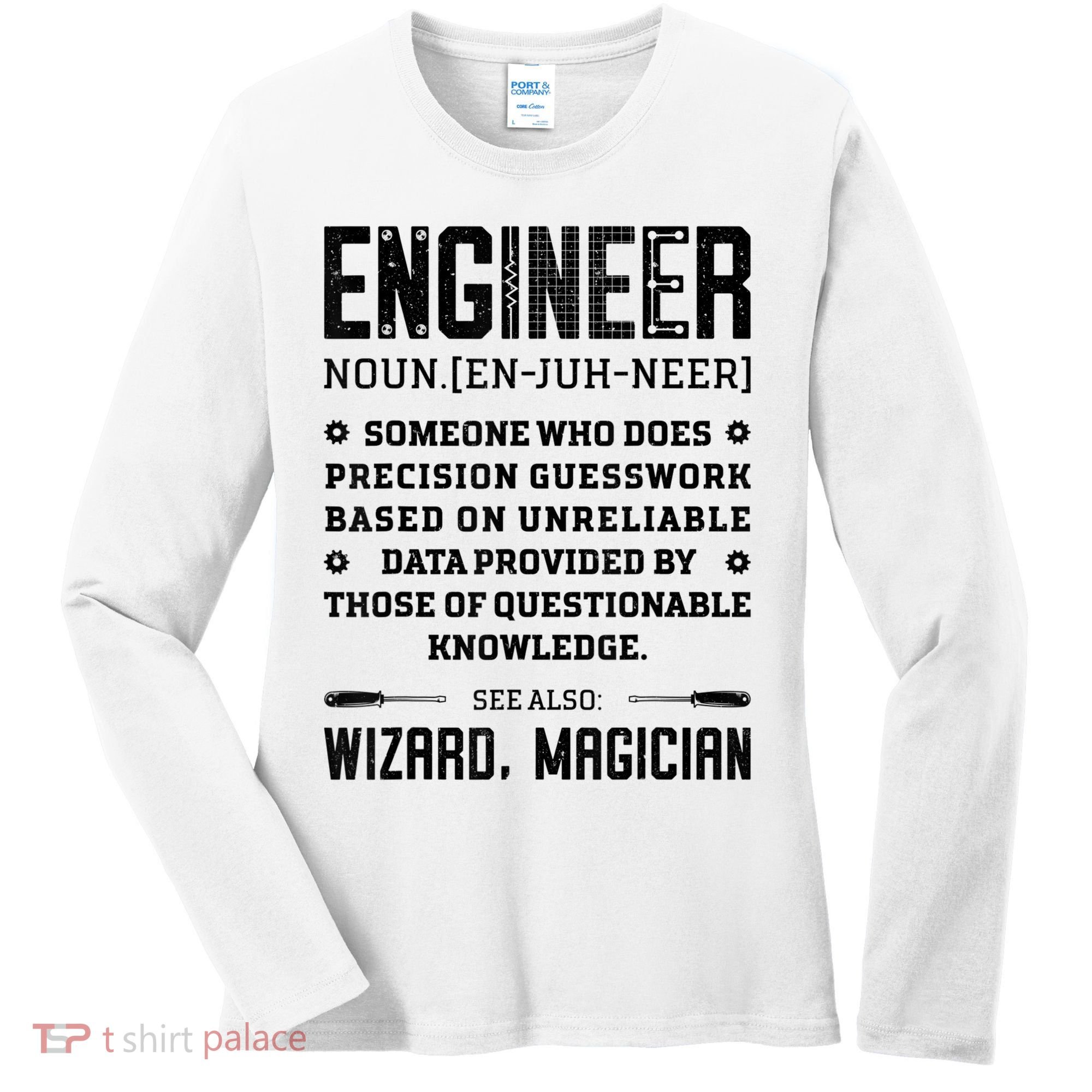 Engineer Definition Funny Noun Engineering Dictionary Term Women's Long Sleeve Shirt