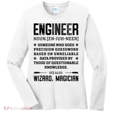 Engineer Definition Funny Noun Engineering Dictionary Term Women's Long Sleeve Shirt