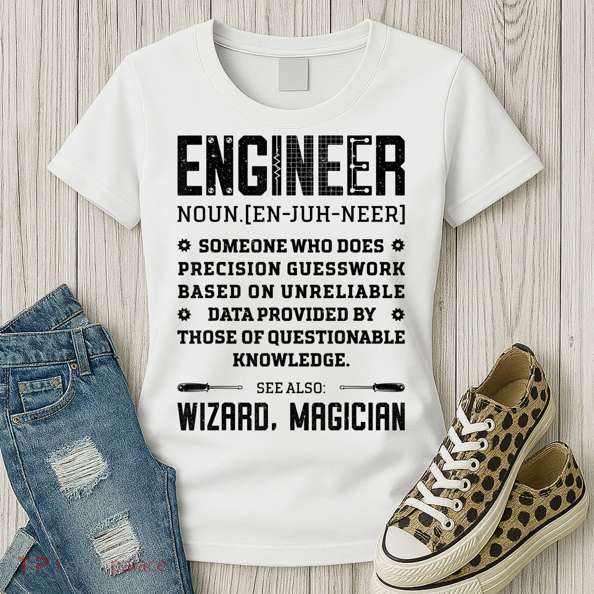 Engineer Definition Funny Noun Engineering Dictionary Term Women's T-Shirt