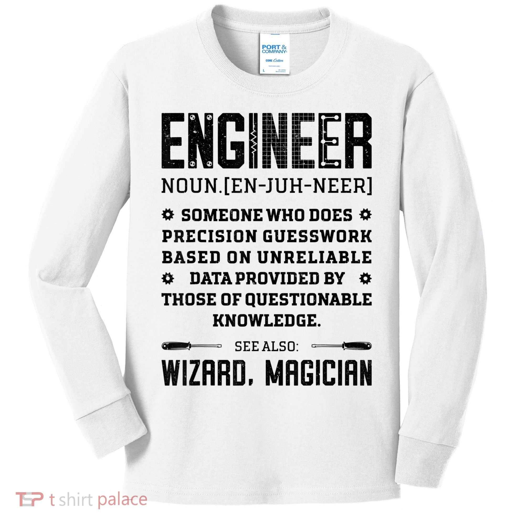 Engineer Definition Funny Noun Engineering Dictionary Term Kids Long Sleeve Shirt