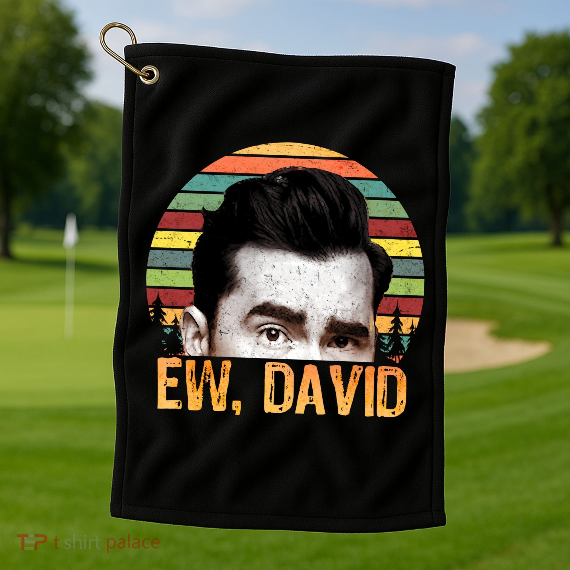 Ew David Funny Retro Golf Towel