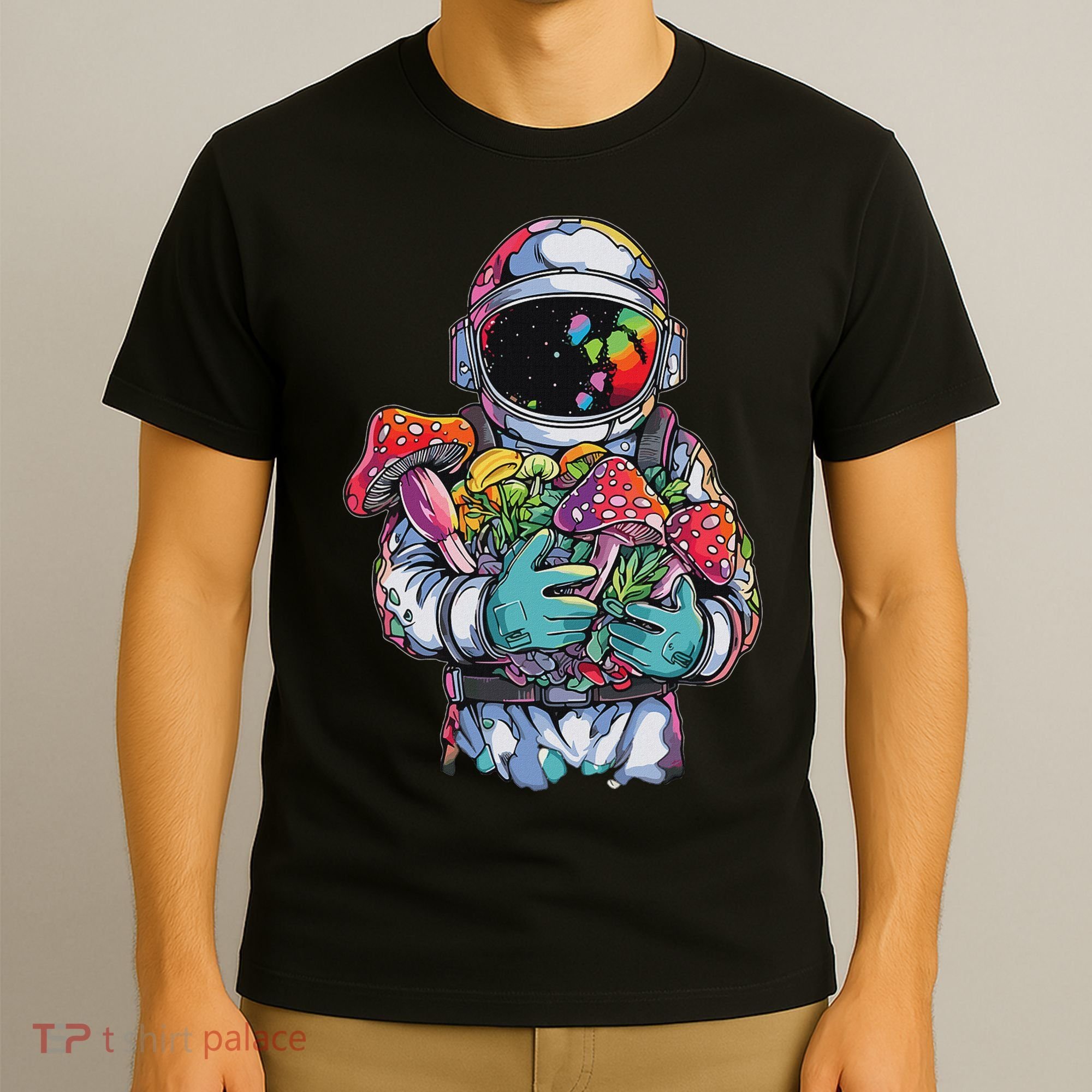 Edm Dj Festival Outfit & Women Trippy Astronaut Art Edm Mushroom Psychedelic Rave, T-Shirt