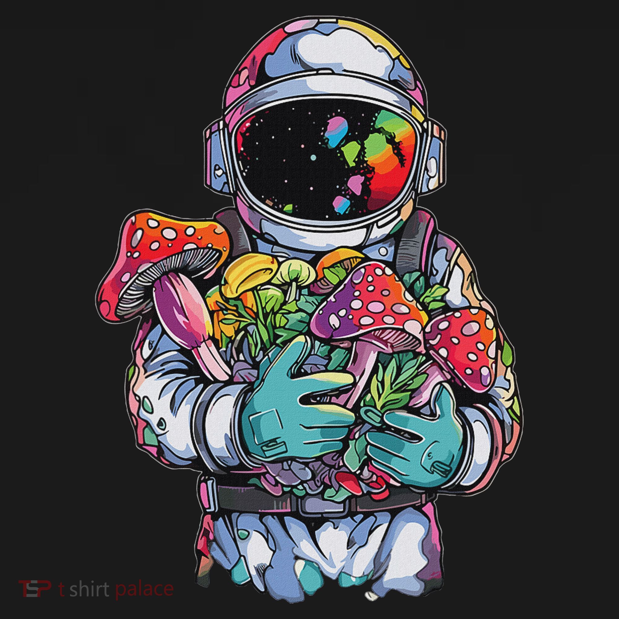 Edm Dj Festival Outfit & Women Trippy Astronaut Art Edm Mushroom Psychedelic Rave, T-Shirt