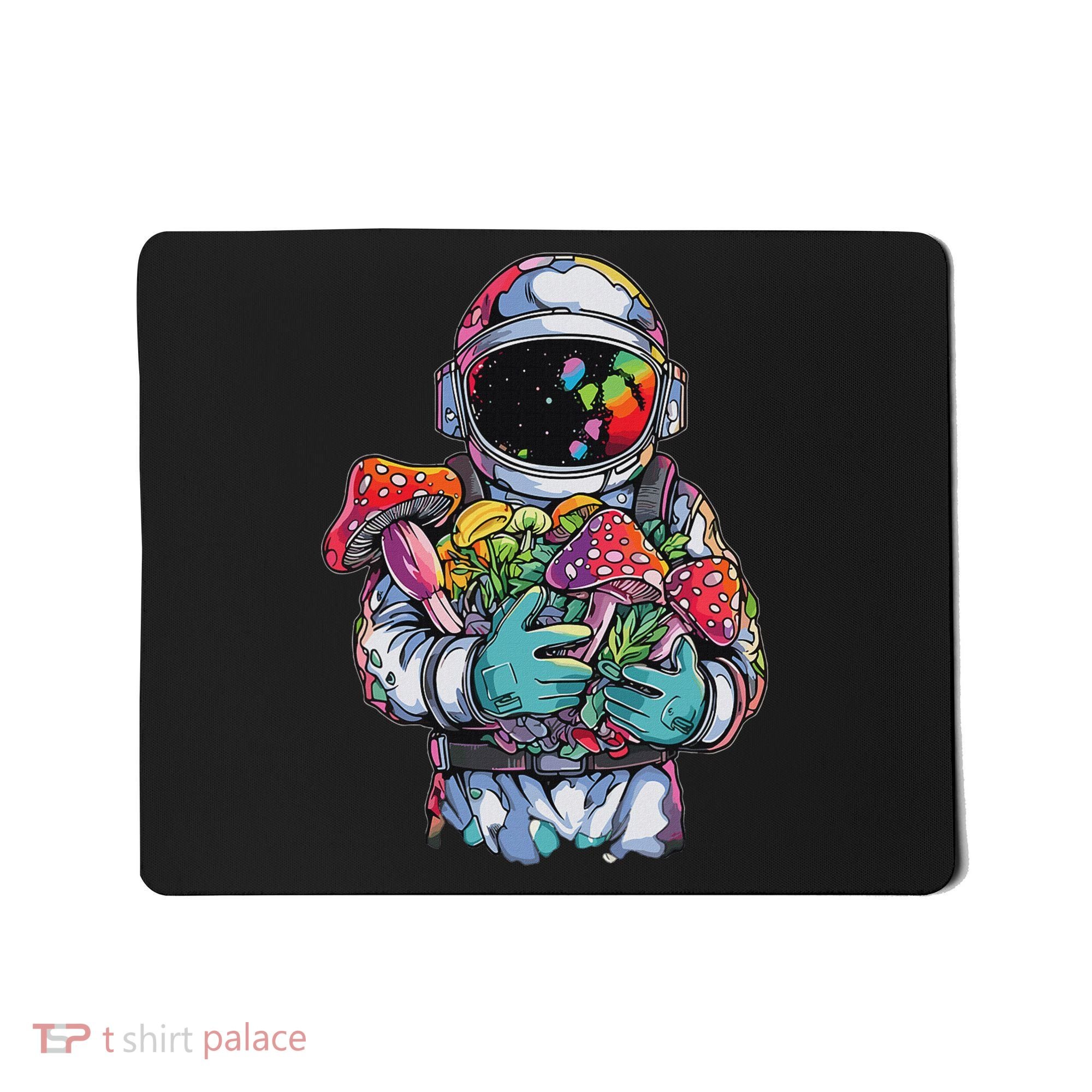 Edm Dj Festival Outfit & Women Trippy Astronaut Art Edm Mushroom Psychedelic Rave, Mousepad