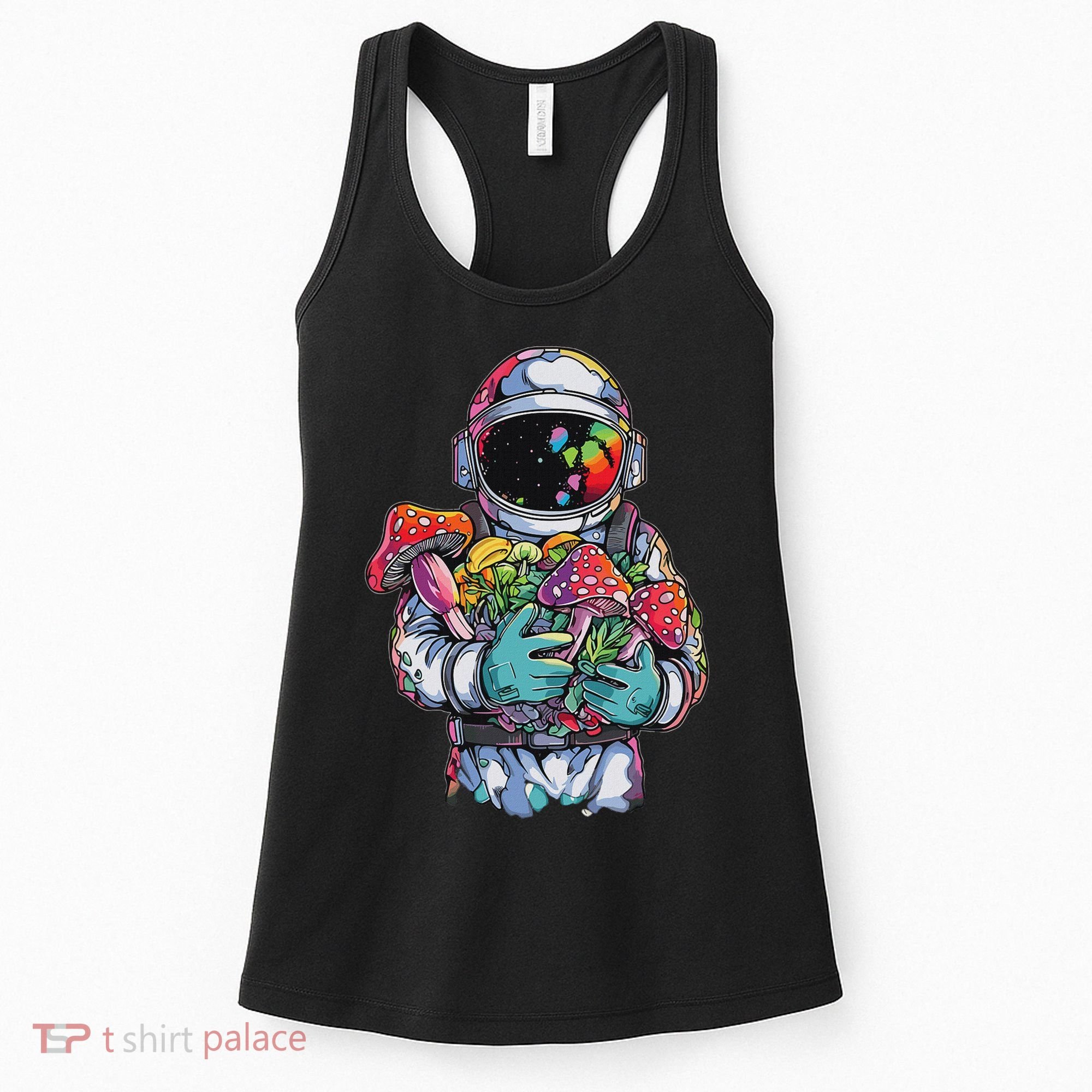Edm Dj Festival Outfit & Women Trippy Astronaut Art Edm Mushroom Psychedelic Rave, Women's Tank Top