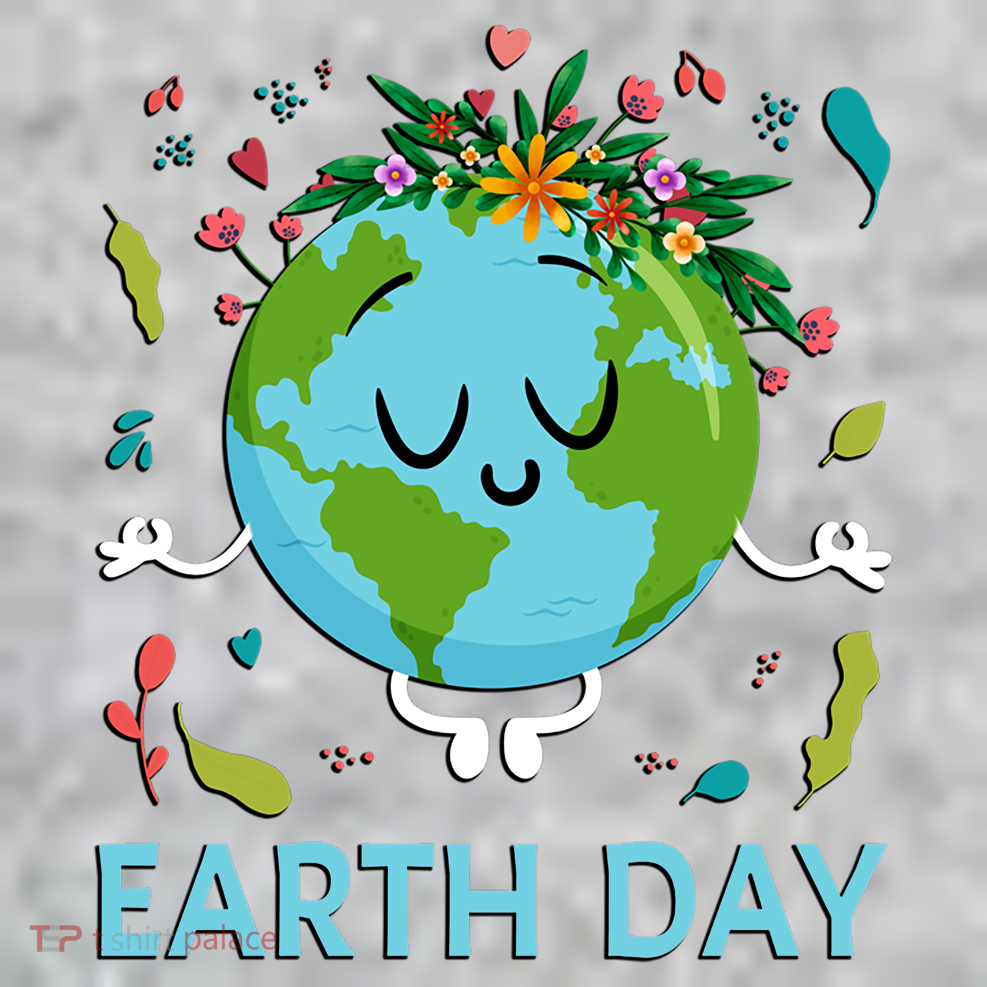 Earth Day Floral Cute & Peaceful Planet Earth Day  The Baniff Cuffed Pom Beanie