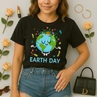 Earth Day Floral Cute & Peaceful Planet Earth Day  Comfort Colors Boxy T-Shirt thumb 2