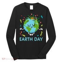 Earth Day Floral Cute & Peaceful Planet Earth Day  Long Sleeve Shirt thumb 0