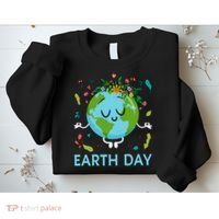 Earth Day Floral Cute & Peaceful Planet Earth Day  Sweatshirt thumb 2
