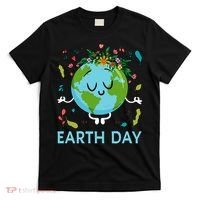 Earth Day Floral Cute & Peaceful Planet Earth Day  T-Shirt thumb 0