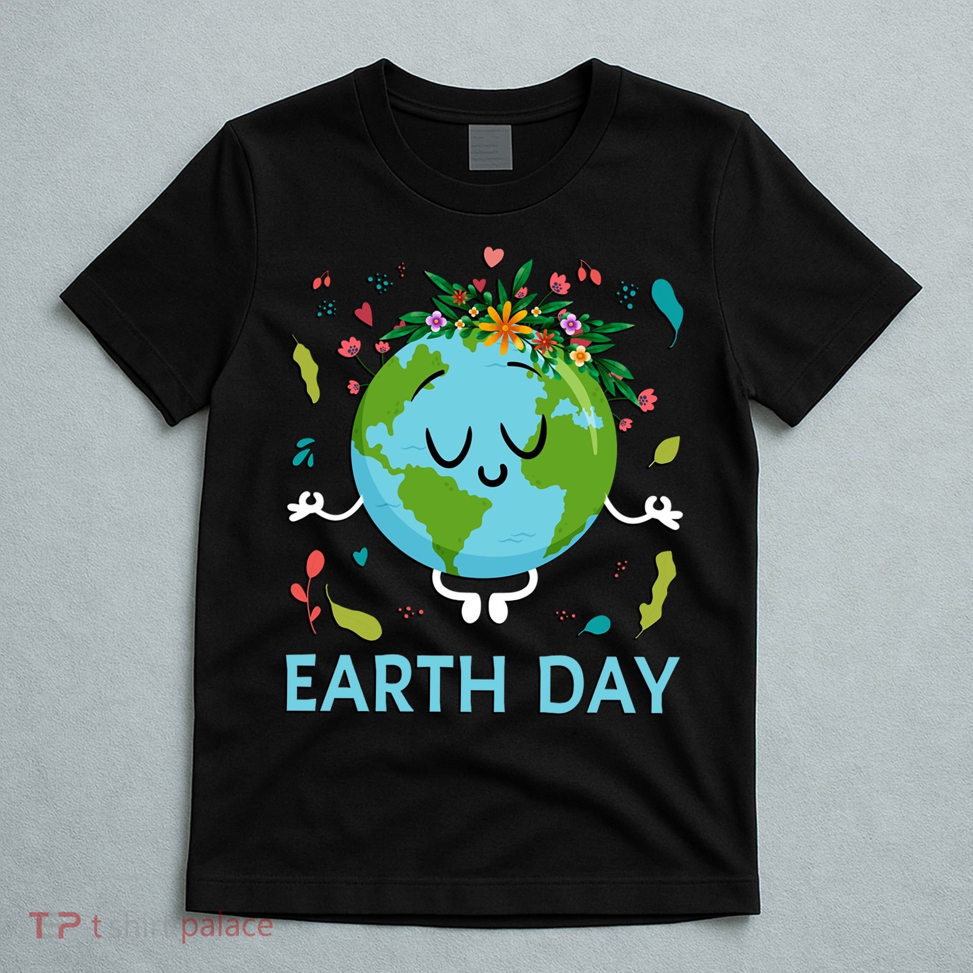 Earth Day Floral Cute & Peaceful Planet Earth Day  T-Shirt