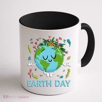 Earth Day Floral Cute & Peaceful Planet Earth Day  Coffee Mug thumb 1