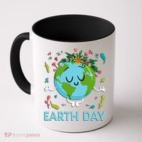 Earth Day Floral Cute & Peaceful Planet Earth Day  Coffee Mug thumb 0