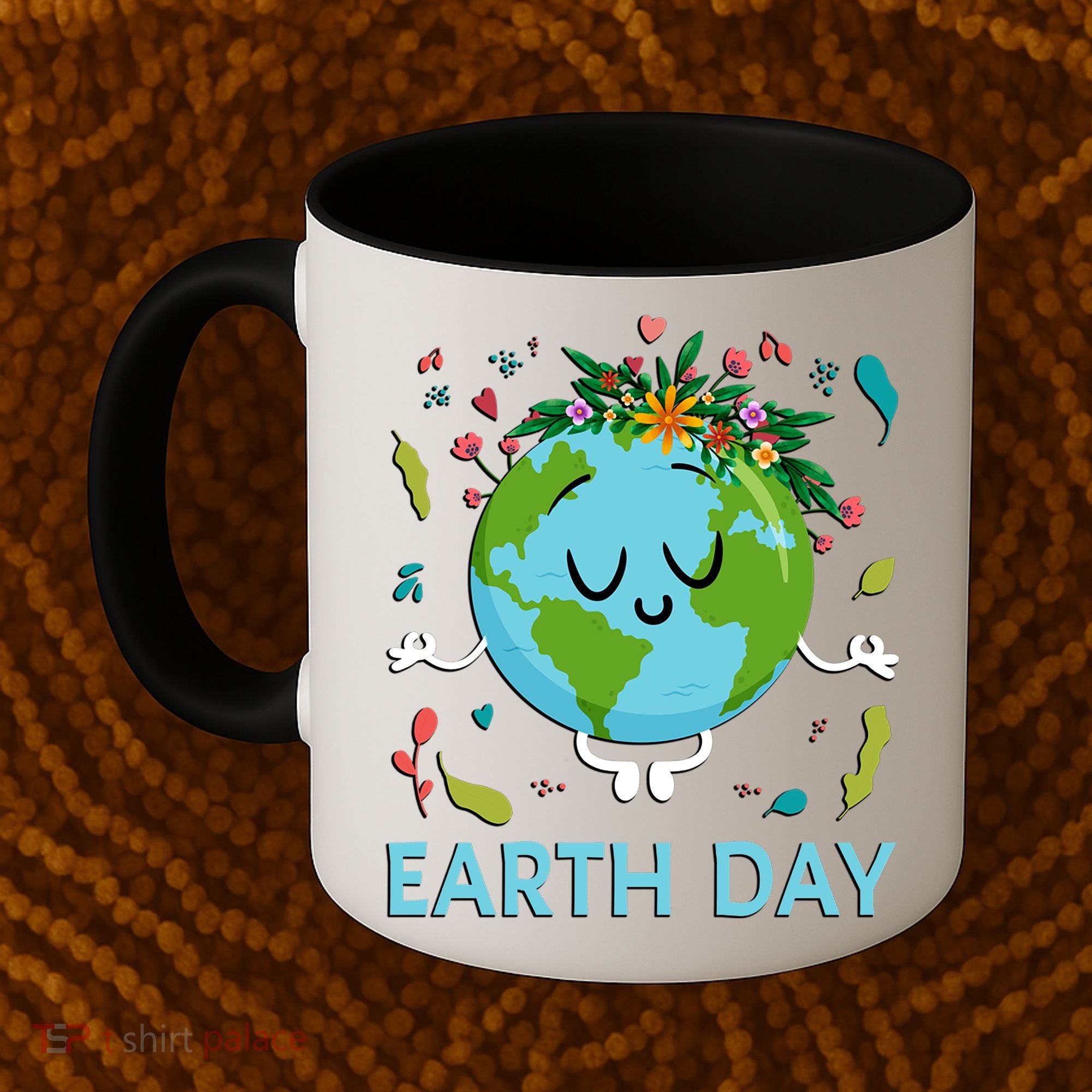 Earth Day Floral Cute & Peaceful Planet Earth Day  Coffee Mug