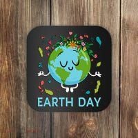 Earth Day Floral Cute & Peaceful Planet Earth Day  Coaster thumb 0
