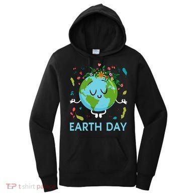 Earth Day Floral Cute & Peaceful Planet Earth Day  Women's Hoodie
