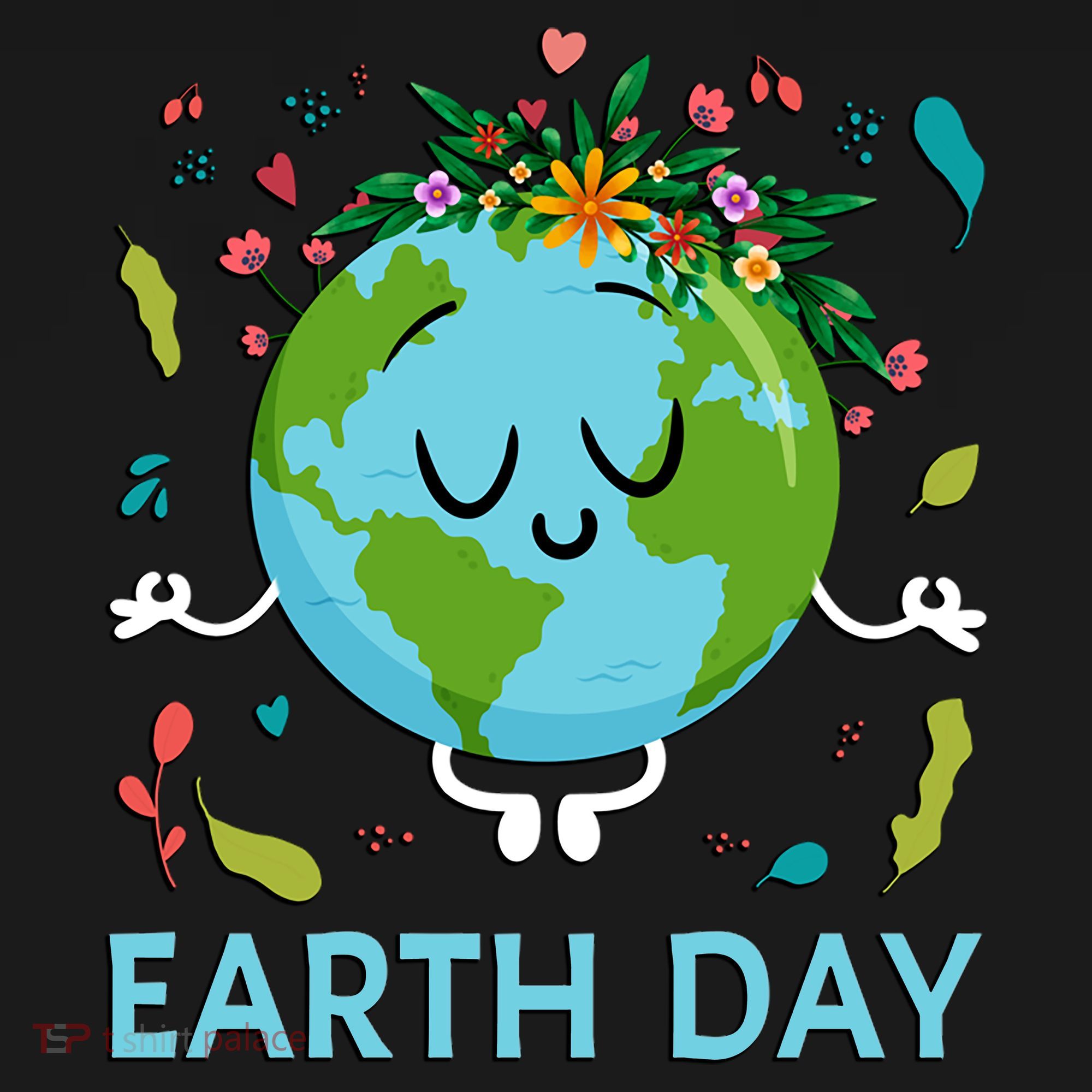 Earth Day Floral Cute & Peaceful Planet Earth Day  Tall Long Sleeve Shirt