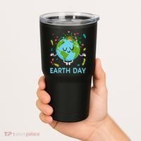 Earth Day Floral Cute & Peaceful Planet Earth Day  Tumbler thumb 2