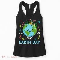Earth Day Floral Cute & Peaceful Planet Earth Day  Women's Tank Top thumb 0