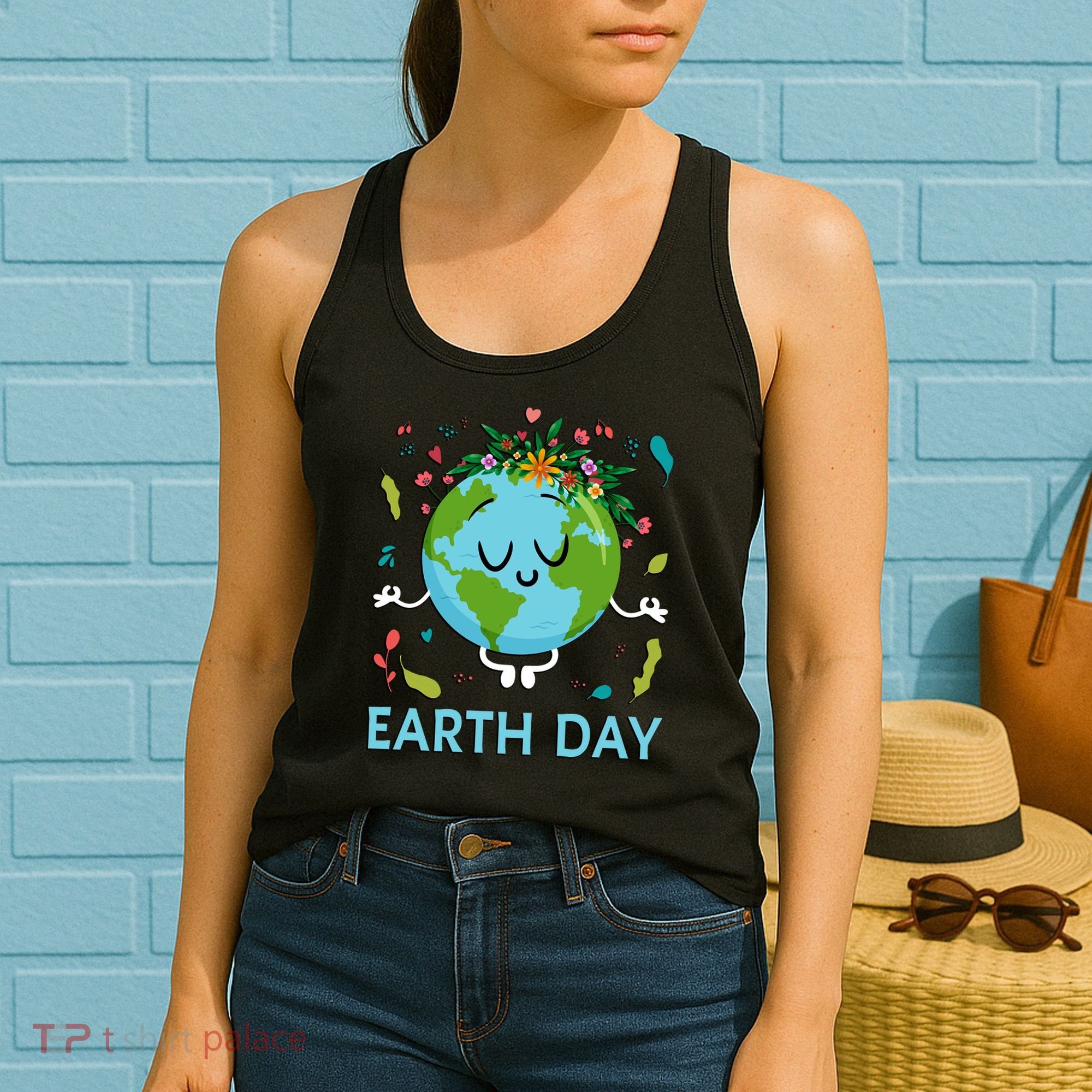 Earth Day Floral Cute & Peaceful Planet Earth Day  Women's Tank Top