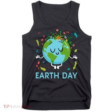 Earth Day Floral Cute & Peaceful Planet Earth Day  Tank Top