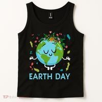 Earth Day Floral Cute & Peaceful Planet Earth Day  Tank Top thumb 2